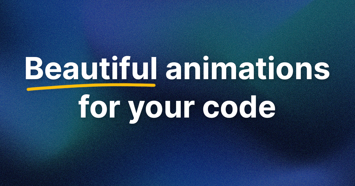 Beautiful code animations AnimateCode
